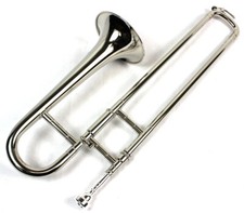 Brand New Bb Mini Trombone w/ Case and Mouthpiece- Nickel Plated Finish