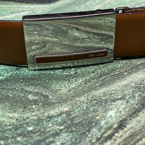 PRADA Belt Leather Plain Men's 2C 1603 - Picture 2 of 6
