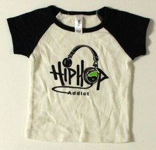 Hip Hop Addict Brand New 6-12 Month Tee Shirt Kids Infant Baby Headphones Rap