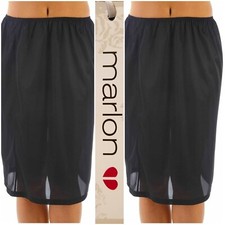 TWO size 12-14 Marlon Black Waist Slip Underskirts 24"