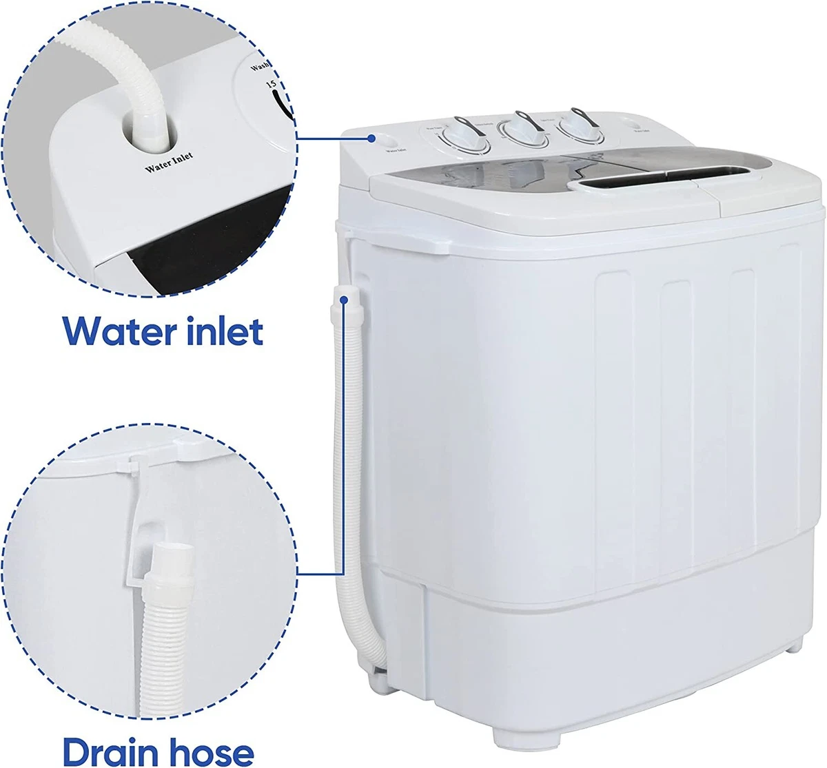 Segawe Zeny White Compact Portable Washer & Dryer - White