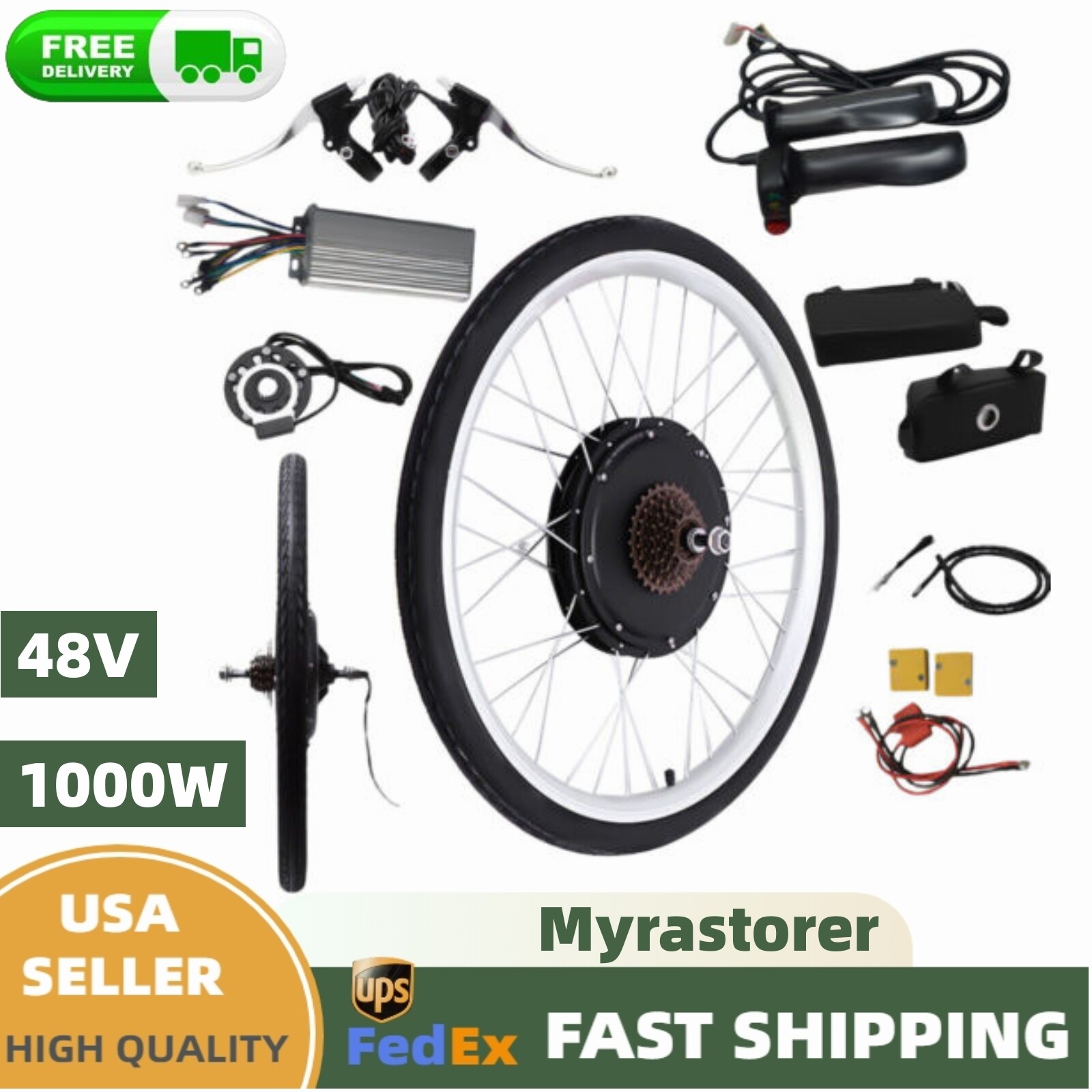 Rear Wheel Electric Bicycle Conversion Kit E-Bike Motor Hub Kit 26