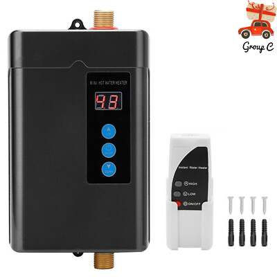 Electric Hot Tankless Water Heater Shower Instant Boiler Kitchen Bathroom 110V