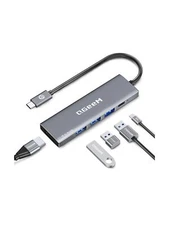 QGeeM USB C Hub 5 in 1 MultiPort to 4K HDMI Adapter, 3 USB-A Data Ports, 100W...