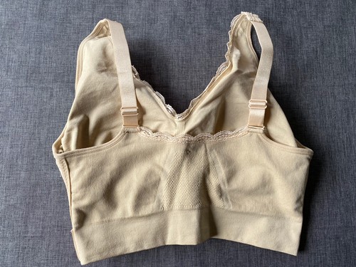 Cara Mia Size L Womens Beige Lace Wireless Padded Bralette Crossover - Picture 8 of 10