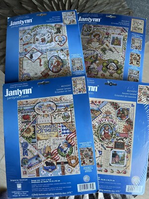 Cross Stitch Kit Janlynn Sampler Winter, summer, Autumn, Spring