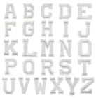 White Letter Alphabet Patch Iron On /Sew On Clothes Patches Embroidery Craft