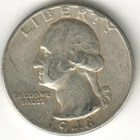 USA - 1948P - Washington ¼ $ - Silver Eagle - no mint mark - #16316RG