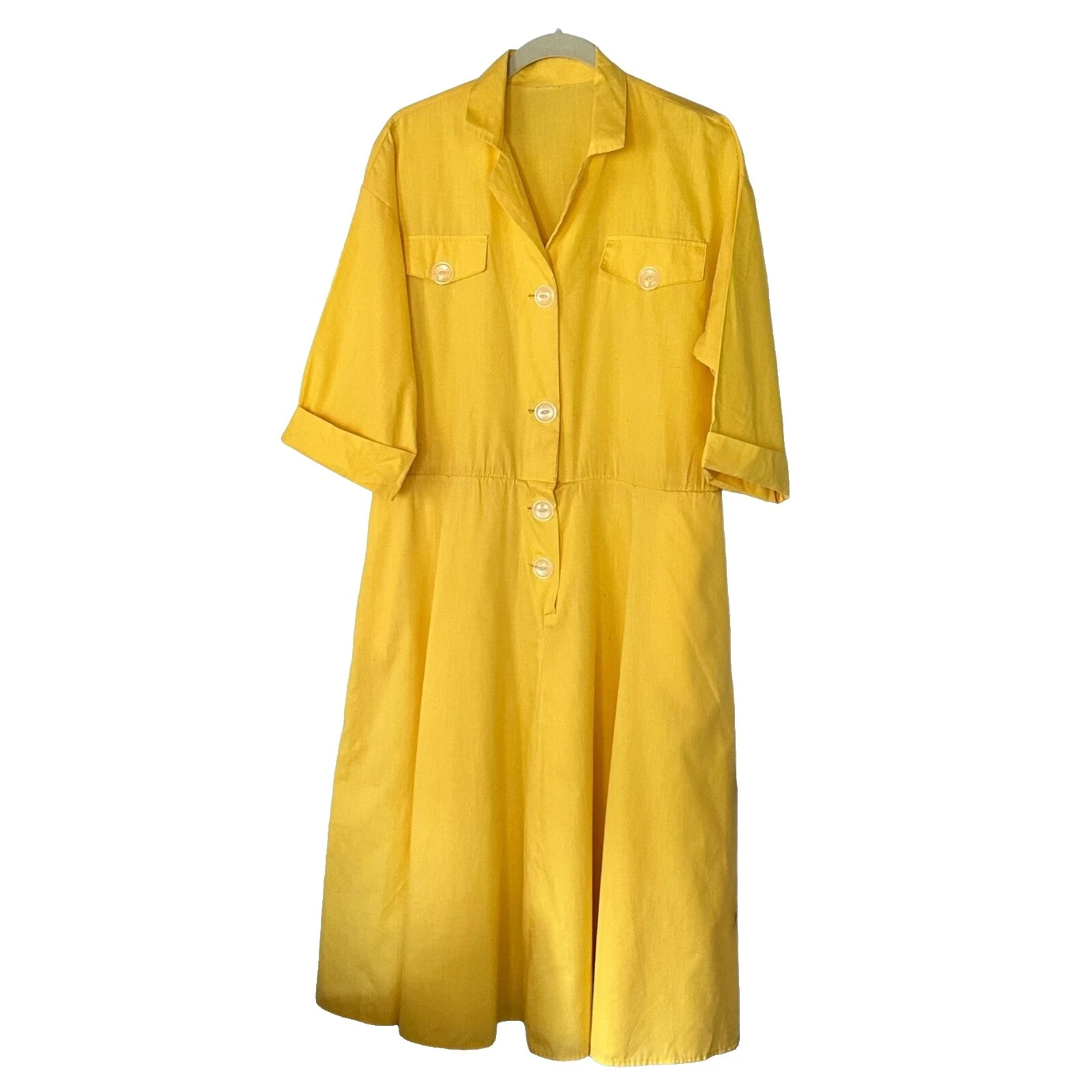 Cotton Blend Casual 1980s Vintage Dresses for Women