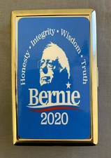 Bernie Sanders 2020 D12 Silver Cigarette Case / Metal Wallet Card Money Holder