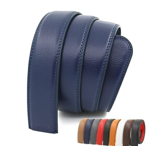 Hommes Véritable ceinture en cuir sans boucle Ceintures en cuir de vache à deux couches 3.5CM Large