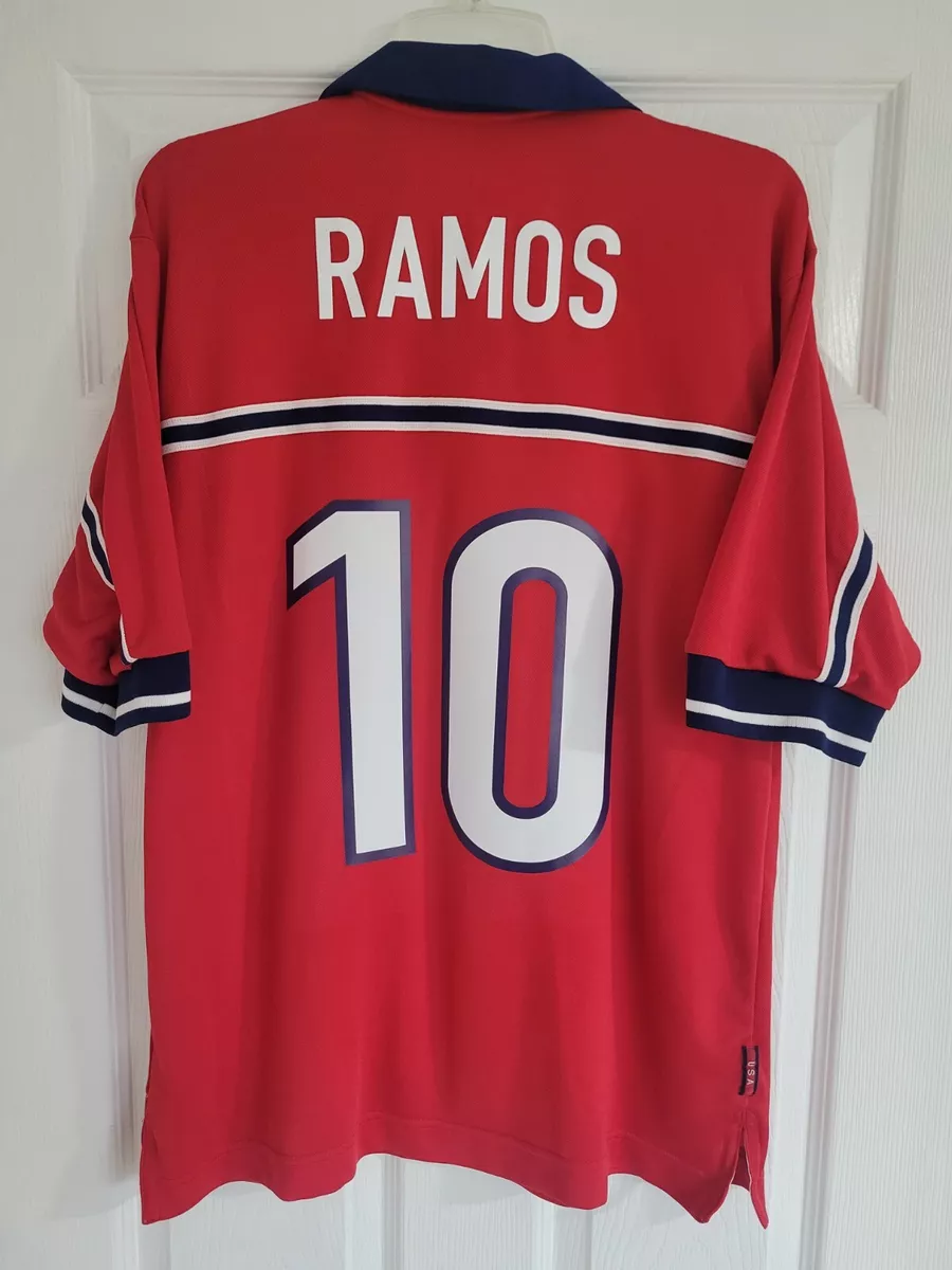 Nike USA US Soccer USMNT 1998 World Cup Away Jersey Tab Ramos 10