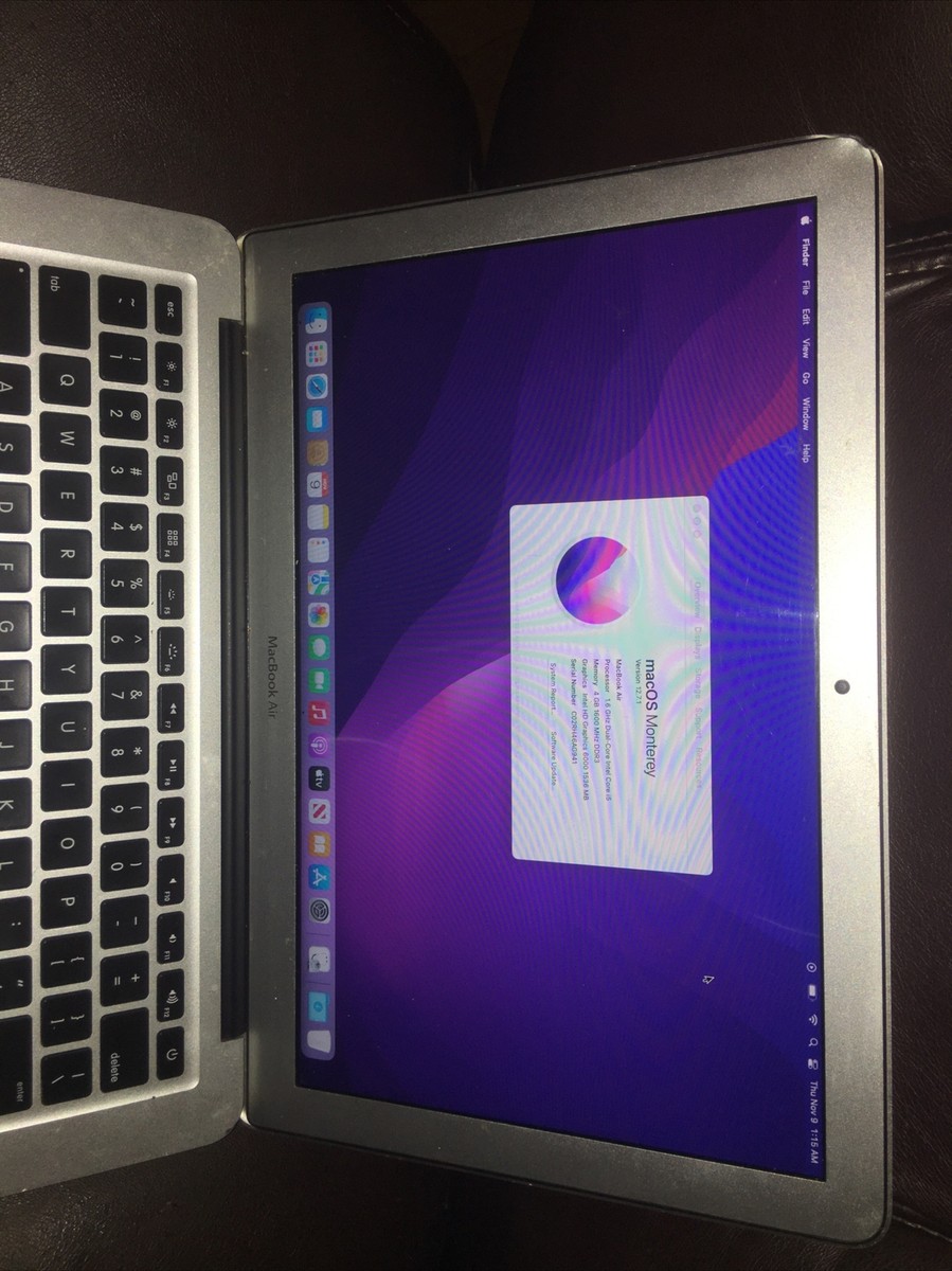 Apple MacBook Air A1466 13.3” Intel Core i5 1.6 Ghz 256GB SSD 4GB