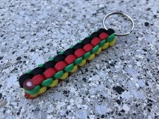Rasta Jamaica Jamaican Paracord Keyring Keychain Key Ring Chain
