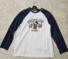 DISNEYLAND 1955 Vintage long sleeve shirt embroidered Mickey Mouse Disney XL