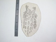 vtg 1960s 1970s Tattoo Flash acetate stencil Pheasant on Grapes signed BR3