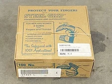 100 new Steel Grip Finger Guards, Open End, Split Leather, #14314 L / Large