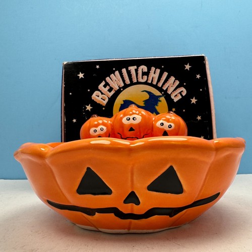 Papel Bewitching Jack O Lantern Halloween Pumpkin Candy Bowl Ceramic