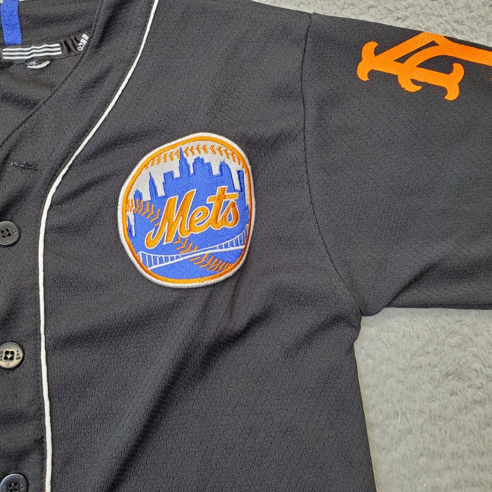 Camiseta Adidas de béisbol unisex juvenil negra con botones delanteros New York Mets Wright 5 Foto 4 de 4