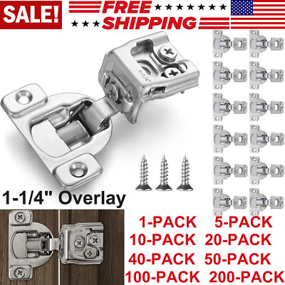 1-1/4 '' 108° Overlay Close Cabinet Hinges Kitchen Door Concealed Hinges Lot