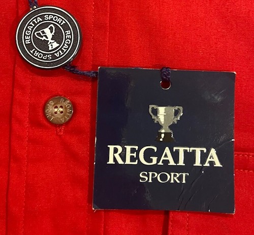 Men's Regatta Long Sleeve Button Shirt Size M Casual Dress Pockets Red NEW - Picture 4 of 11