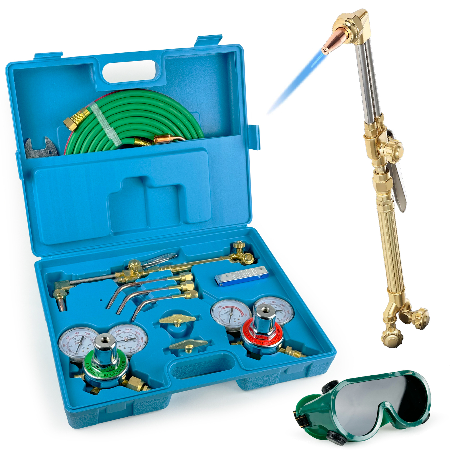 Oxy Acetylene Welding Cutting Torch Kit Gas Welder Set with Hose ...
