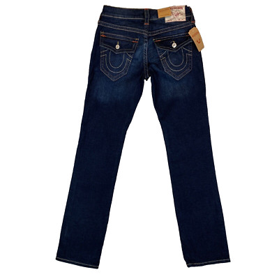 True Religion Ricky Relaxed Straight Dark Blue Denim Jeans Herren Gr. W30 L35