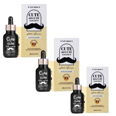 3x CUTE SO CUTE Hair Serum Growing Hair Eyebrows mustache beard eyelashes 10ml