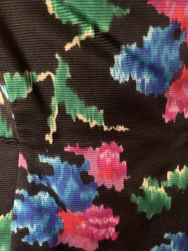 Vintage 1950s Suzy Perette Silk File Dress Floral Black And Multi Colored Size 6 - Picture 2 of 5