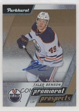 2020-21 Upper Deck Parkhurst Prominent Prospects Gold Tyler Benson #PP5 Auto ds4