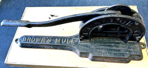 1800'S R.J. REYNOLDS TOBACCO CO. BROWN'S MULE TOBACCO PLUG CUTTER ENTERPRISE MFG