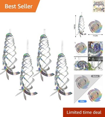 15.8 Inch Decorative Bird Repellent Reflectors - 4Pcs Hanging Device for Gardens