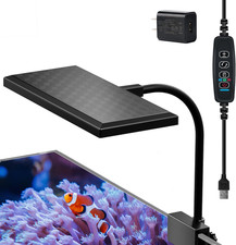 Clip-On Aquarium Light 10W 3 Timers, 3 Modes, 10 Dimming, Split Power for Cora