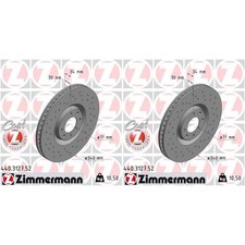 2x ZIMMERMANN SPORT BREMSSCHEIBEN 340mm GELOCHT VORNE passend für CITROËN DS4 DS