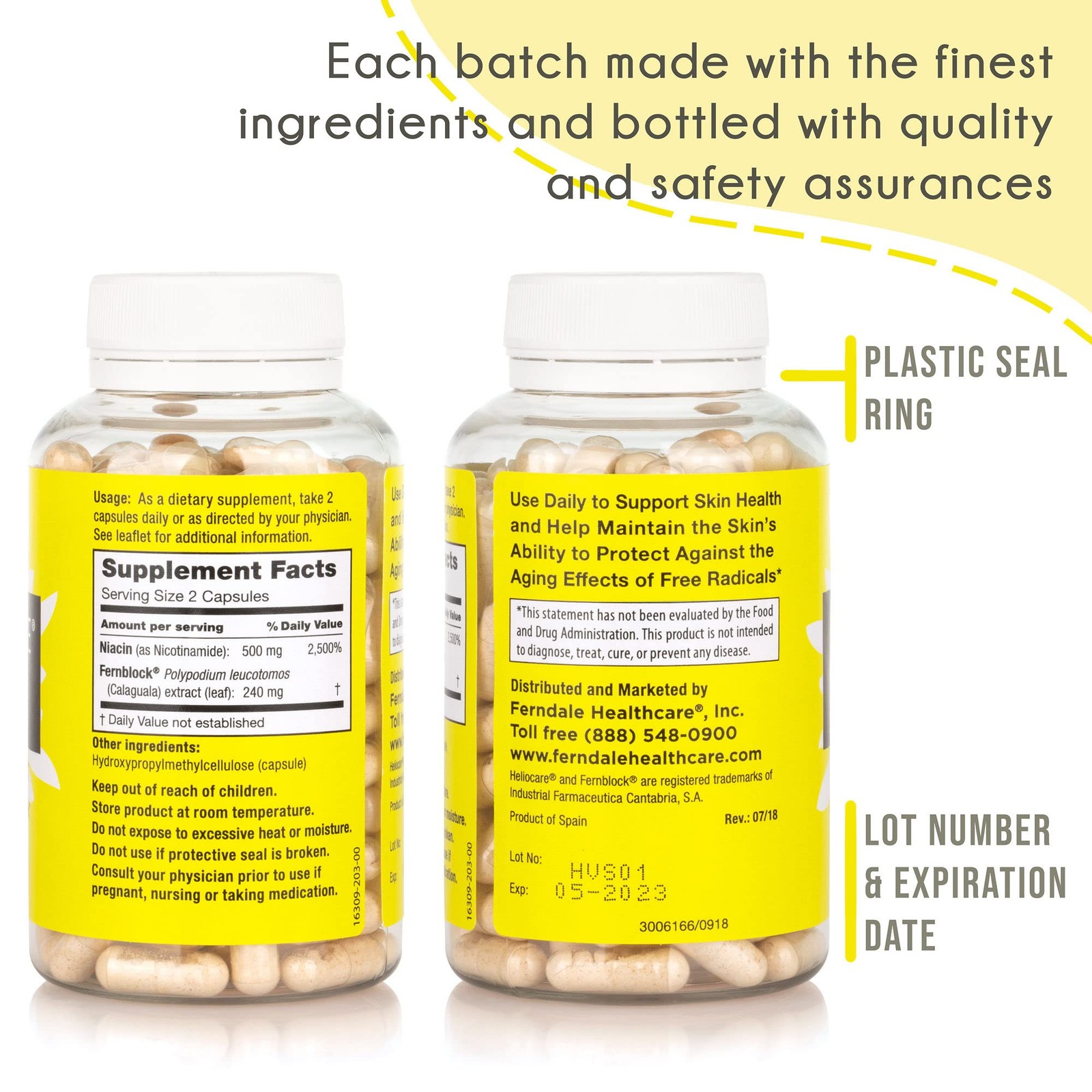 Heliocare Advanced Nicotinamide B3 Supplement: Niacinamide 500mg and Fernblock