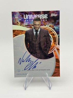 2025 Topps Universe WWE Nick Aldis On-Card Auto Orange Warp /25