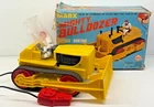 Vintage Marx Mighty Bulldozer Remote Control Battery Toy w Box Figure 1960s HK