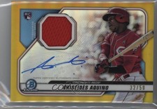 2020 Bowman Chrome Relics Gold Refractor 32/50 Aristides Aquino Auto 4at