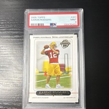 Topps 2005 Aaron Rodgers #431 Rookie Green Bay Packers PSA 9 NFL Football Card