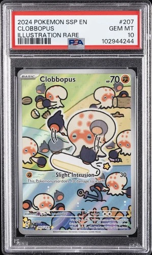 2024 POKEMON SSP EN-SURGING SPARKS ILLUSTRATION RARE #207 CLOBBOPUS PSA 10
