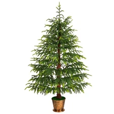 4.2 FT Real Touch Norfolk Pine Christmas Tree - Christmas Decorations - Artif...