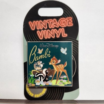 Disney Vintage Vinyl Record Bambi & Thumper & Flower Slider Pin LE 3000