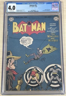 Batman 51 1949 cgc 4.0 OW Pages! Early Penguin Appearance! 4447888007