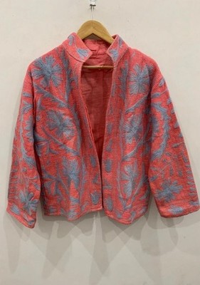Handmade TNT Cotton Suzani Jacket For Her~Orange Short Jacket For Birthday Gift