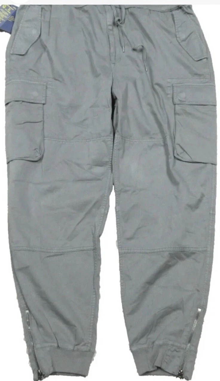 NWOT Polo Ralph Lauren Big & Tall Grey Solid Utility Surplus Chino Cargo Jogger