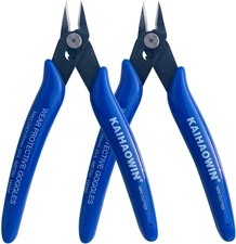 Micro Wire Cutters with Spring, 2 Pack, 5 Inch Precision Mini Flush Cutters Bulk