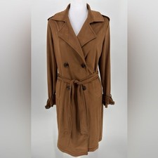Kendall+Kylie Brown Faux Suede Trench Coat M ...