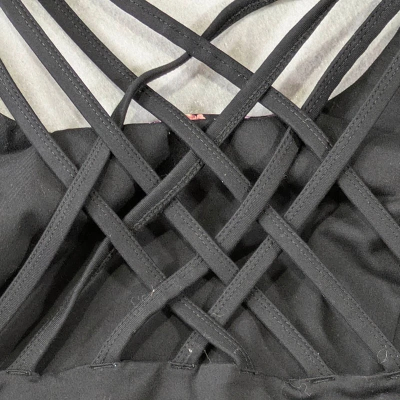 Torrid Low Impact Wireless Strappy Back Active Sports Bra Black Floral 3X 22-24 - Image 4 of 4