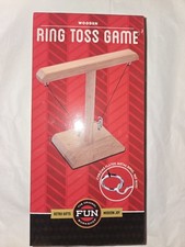 New Wooden Ring Toss Game Chrome-Plated Metal Ring, Retro Gifts 