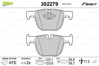 Valeo Bremsbelagsatz, Scheibenbremse 302279 FüR BMW
